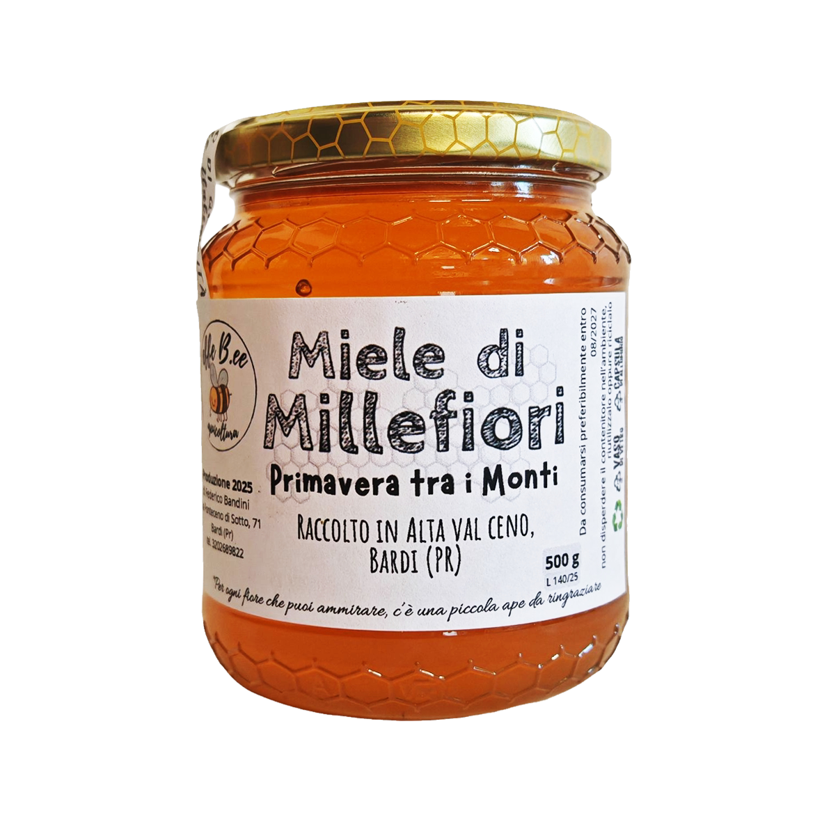Miele italiano millefiori monti Alta Val Ceno (PR) Smielatura 2025 - 500g
