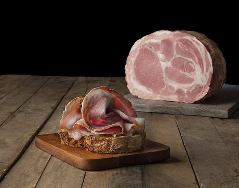 LA ROSA DI SANT'ANDREA® Pancetta coppata cotta italiana - trancio sotto vuoto 1000g circa - Pratichiera