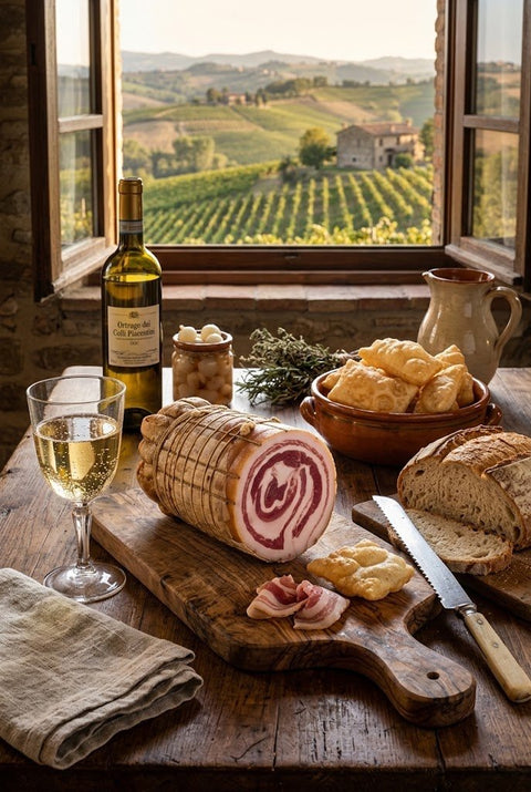Pancetta stagionata oltre 12 mesi - trancio sotto vuoto 900g circa - Pratichiera